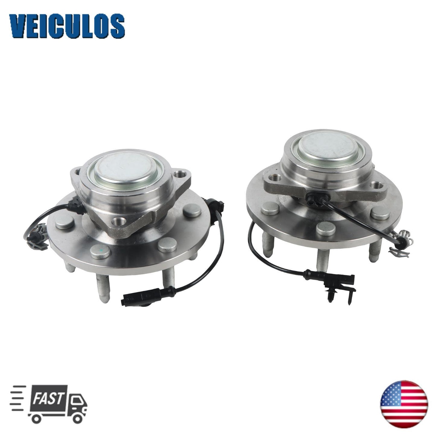 Front Wheel Bearing Hubs Pair for 07-13 Silverado for Sierra for Escalade 1500 w/ABS