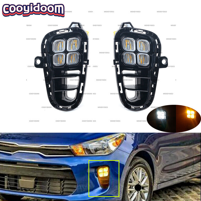 For2018-19 for Kia RIO LED Front Bumper Daytime Running Driving Lamp Fog Light LHRH