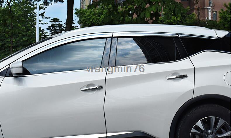 for Nissan Murano 2015-2019 Chrome Window Visor Vent Shield Sun Rain Guard Decor