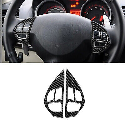 Carbon Fiber Steering Wheel Button Cover Fit for Mitsubishi Lancer Evo 2008-15