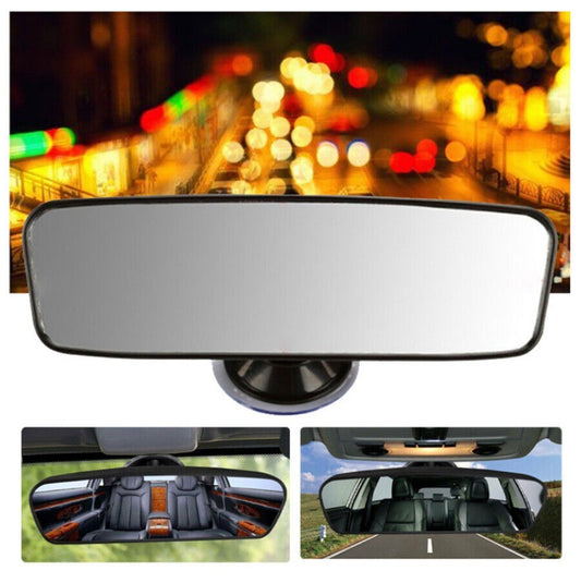 Wide Angle Flat Car Interior Rear View Mirror W/ Suction Cup On Rearview Mirror. n