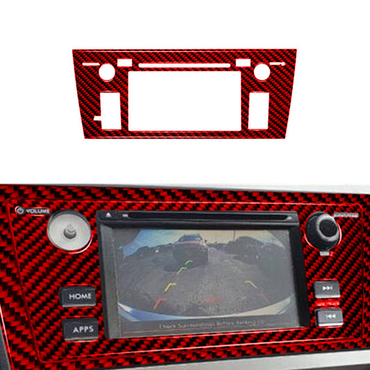 Red Carbon Fiber Navigation Cover Trim for Subaru Outback Legacy 2015-17 Type B