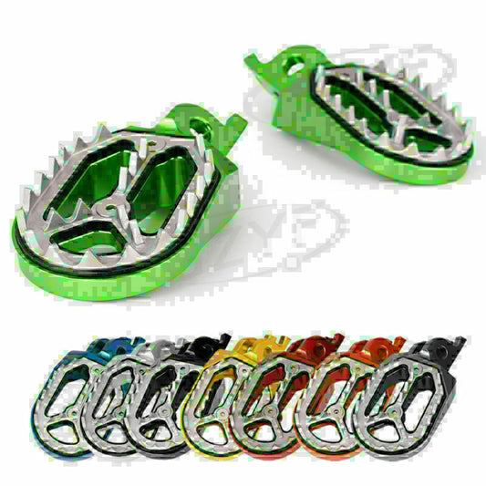 2x Shark Teeth Racing Foot pegs for Kawasaki KX250 KX250F KX450F KLX450 2008-15 Q