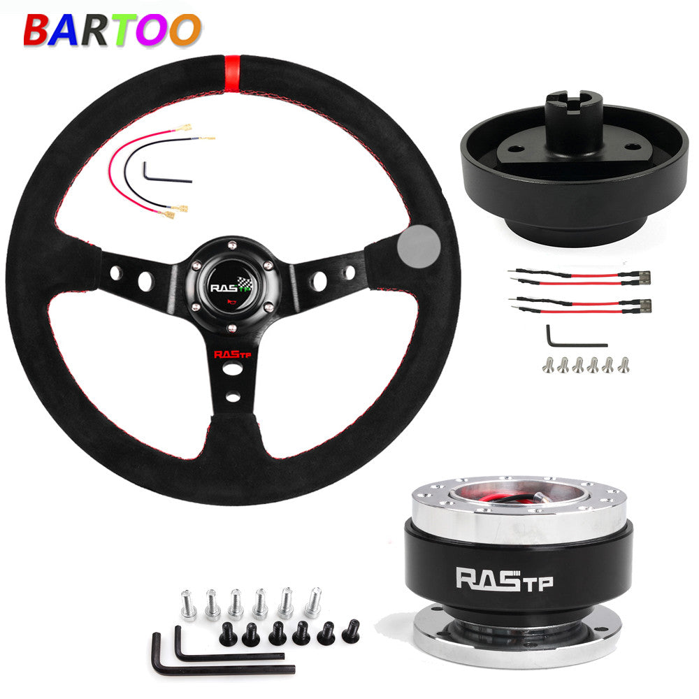 14In Red Steering Wheel + Black Quick Release + 131H Hub Adapter for Honda for CR-V