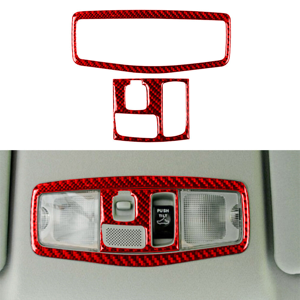 2X Carbon Fiber Headlight Eyelids Eyebrow Cover Trim For Tundra 2014-2018 v