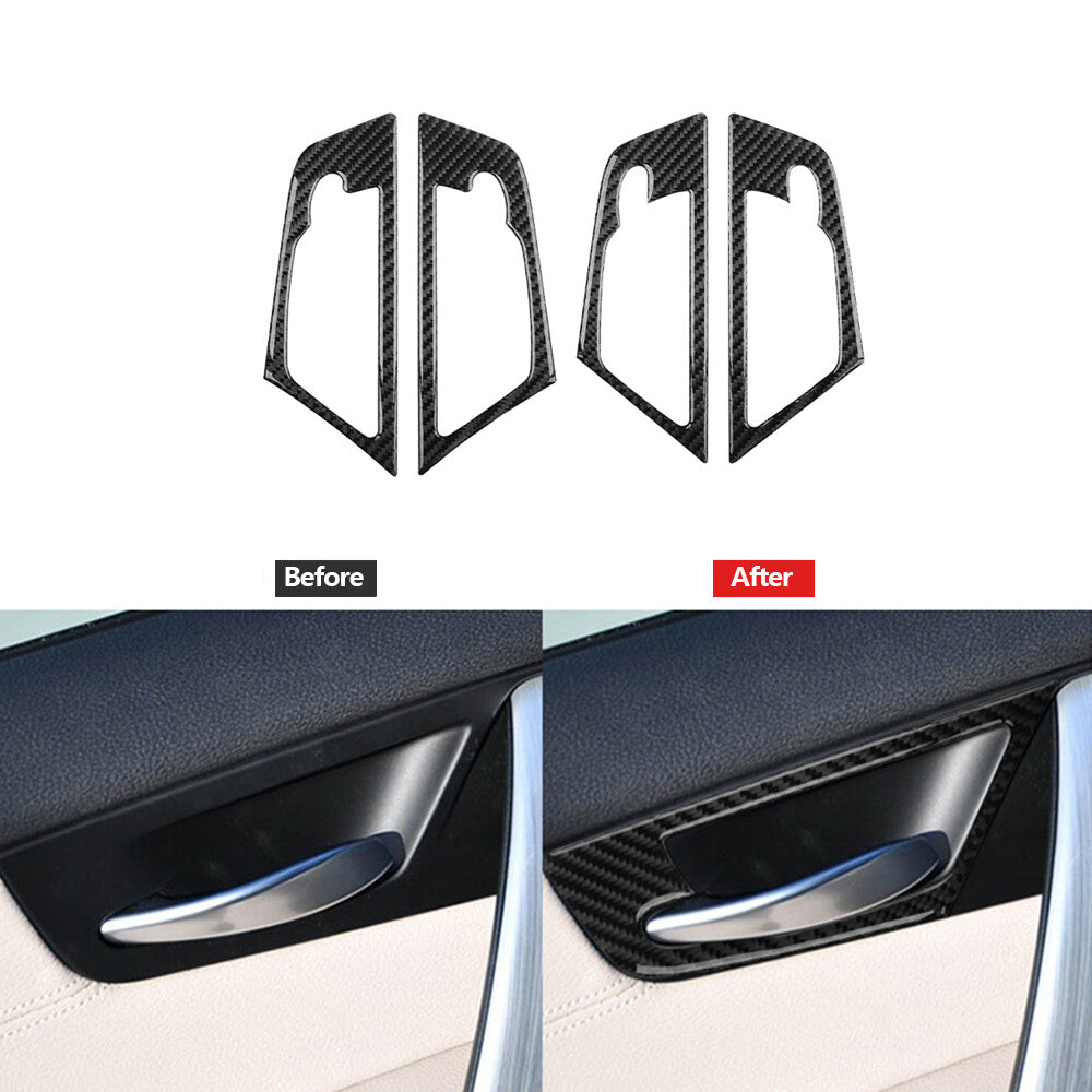 4X Carbon Fiber Door Handle Frame Trim for BMW X3 2004-2010
