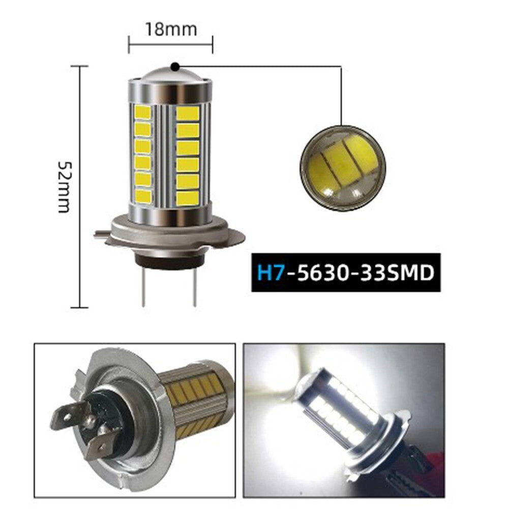 LED front fog lights, illumination color 6000K H4 H7 H1 H3, IP67 protection.