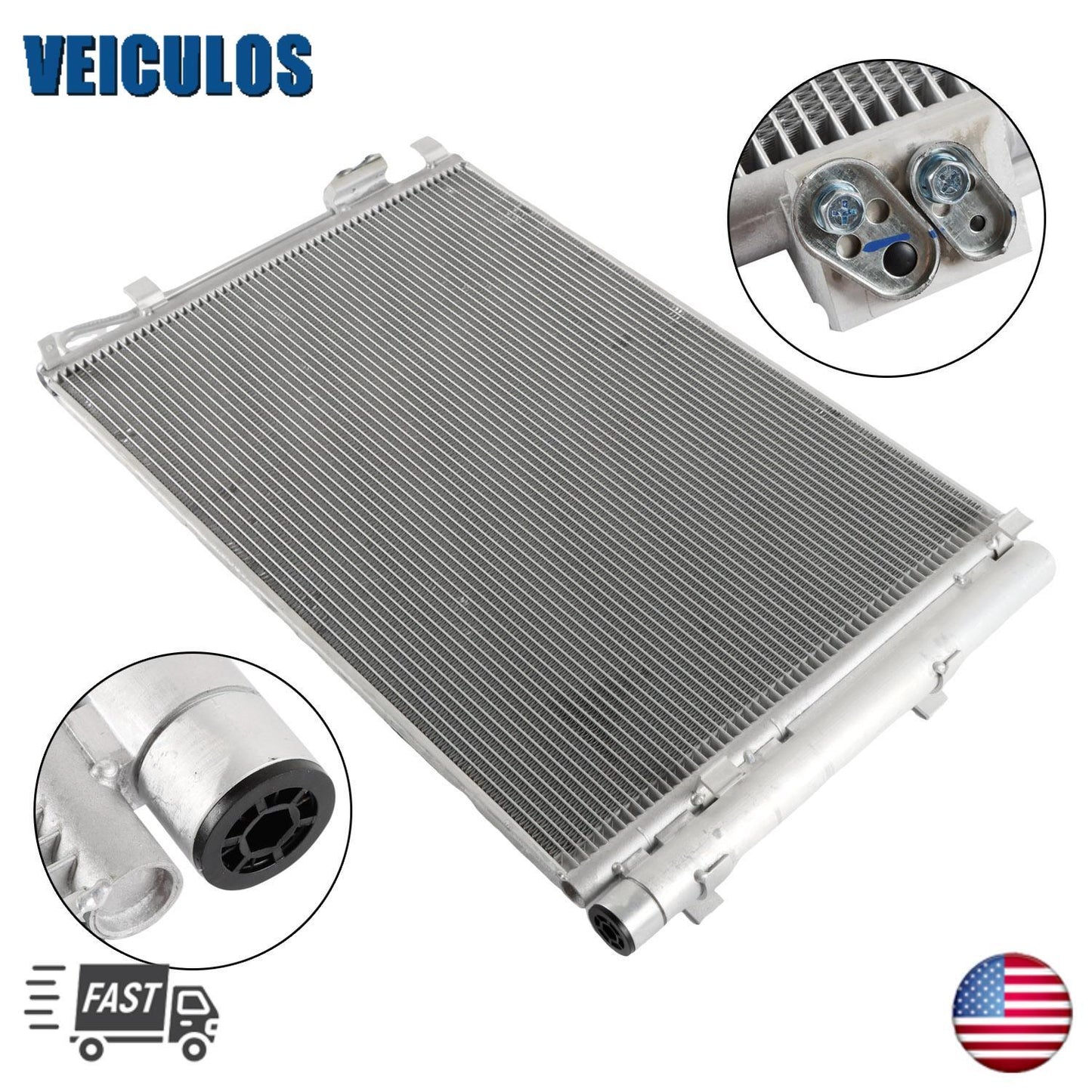 AC Condenser For 2012-2017 for Hyundai Accent for Kia Rio Aluminum w/ Receiver Drier