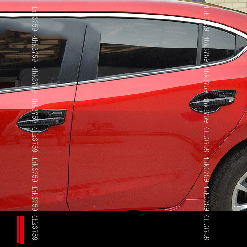For Mazda3 Axela 2014-2018 Carbon Fiber Exterior Door Handle+Bowl Trim Cover New