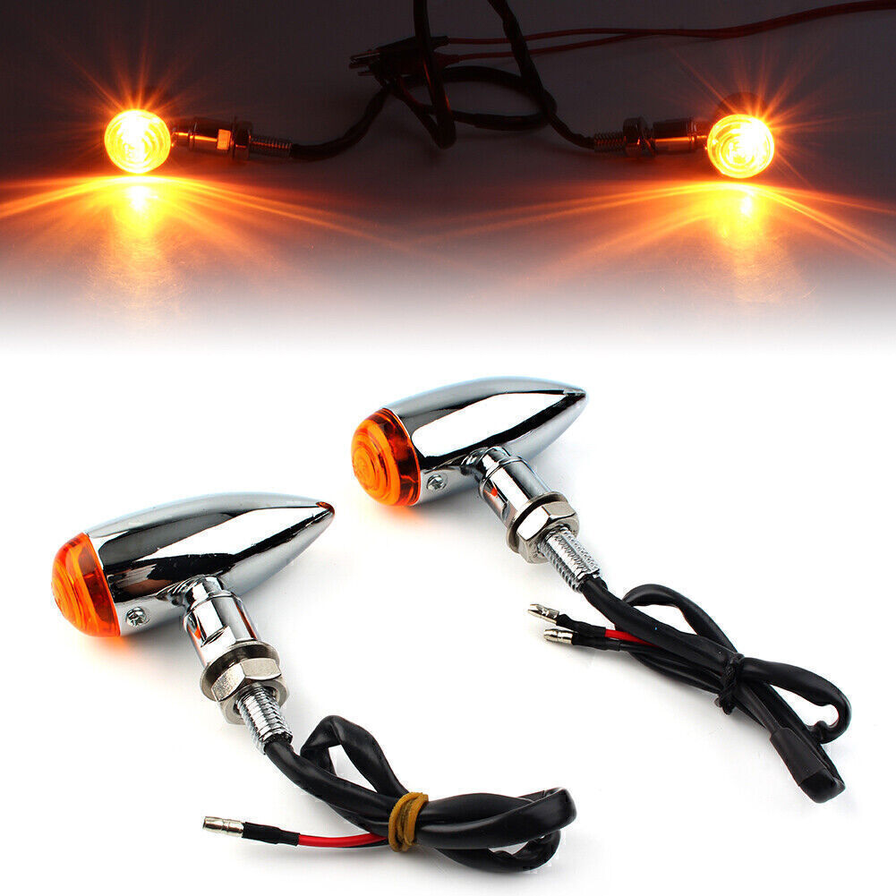 LED for Mini Universal Motorcycle Turn Signal Lights for Cruiser Chopper Custom Q