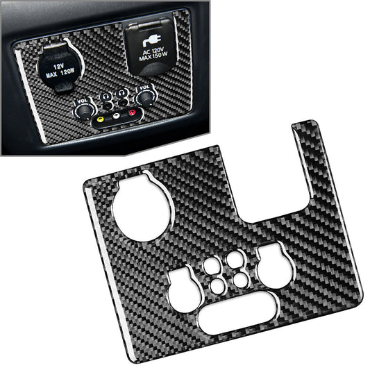 Rear Control Knob Panel Cover Carbon Fiber Black for Infiniti JX35 QX60 2013-16