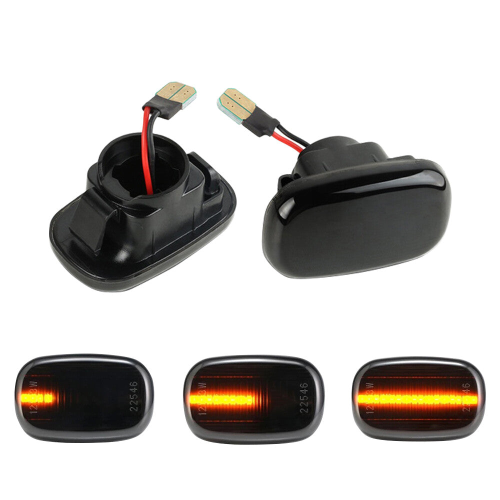 2pcs Smoked Dynamic LED Side Marker Turn Signal Lights for Toyota for Camry for Corolla Q