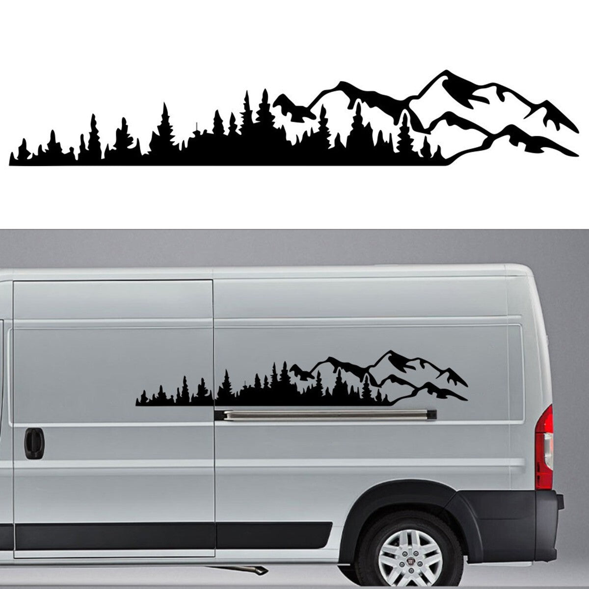 Tree Mountain Forest Decal Side Body Vinyl Sticker For Car Truck for SUV RV Trailer