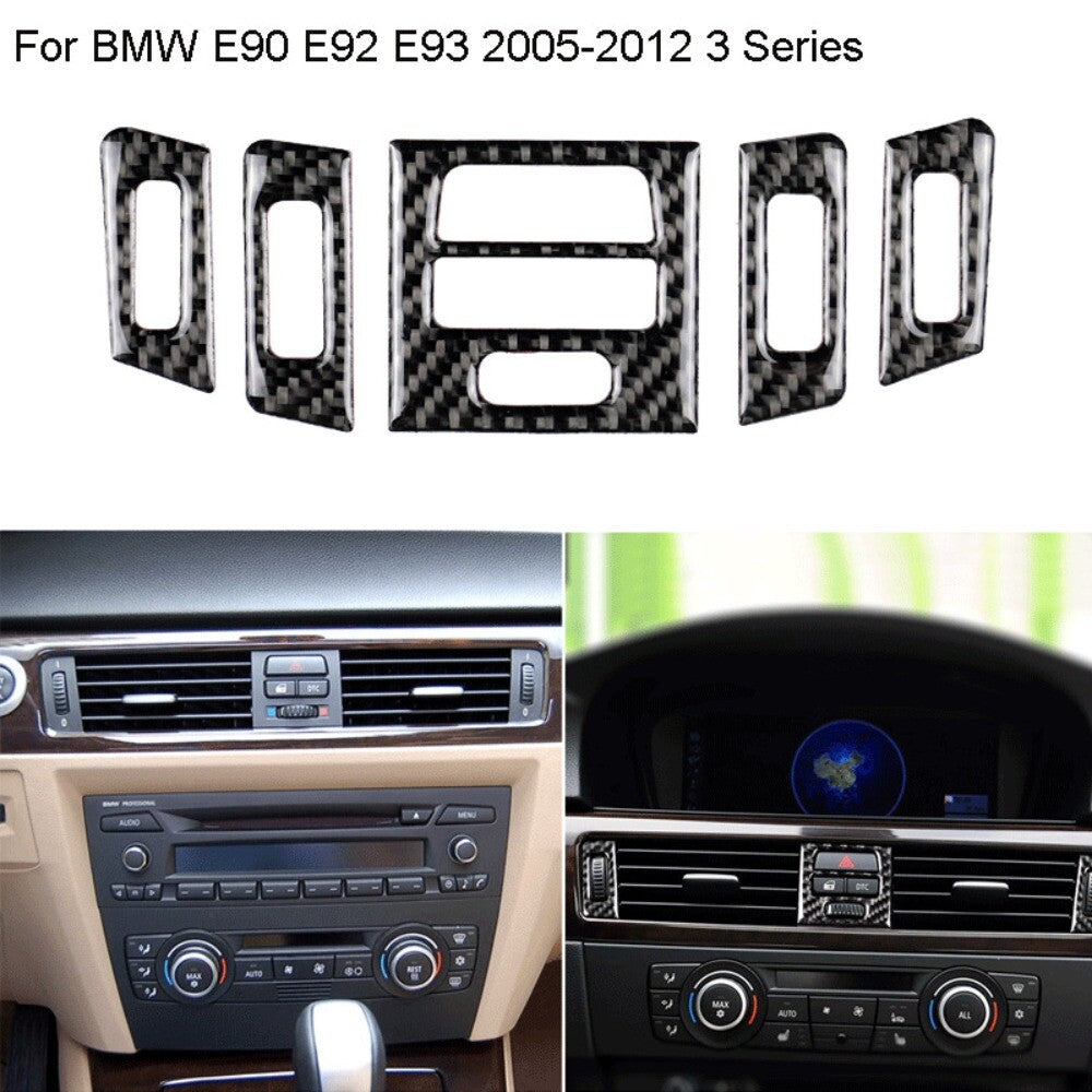 For E90 3- 05-12 Carbon Fiber Center Air Vent Outlet Frame Trim Cover. n