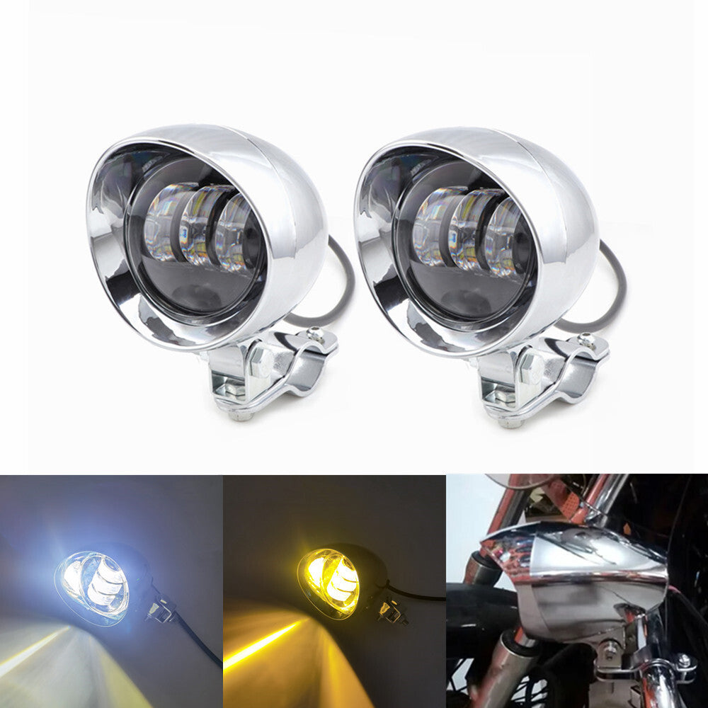 Motorcycle LED Bullet Passing Spot Fog Light With Guard Bar Mount Bracket Clamp Q