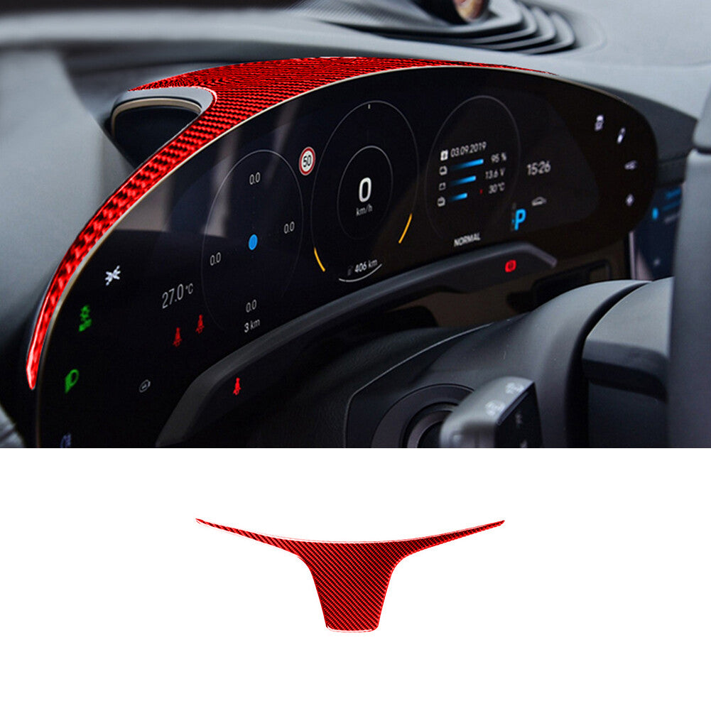 Red 3Pc Central Control System Trim Cover Carbon Fiber For 350Z 2006-2009 v
