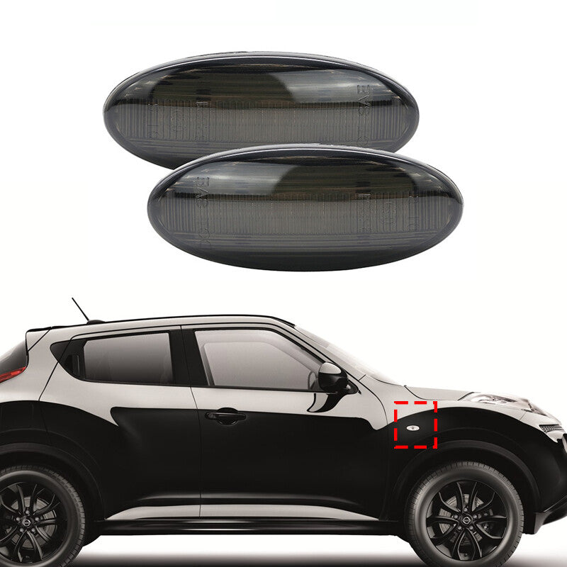 1 Pair Sequential Smoked LED Side Marker Light For Juke Leaf X-Trail Cube v