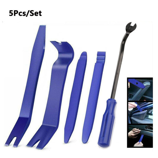 5Pcs Blue Trim Removal Pry Tool Kit for Car Radio Door Panel Fastener Dashboard