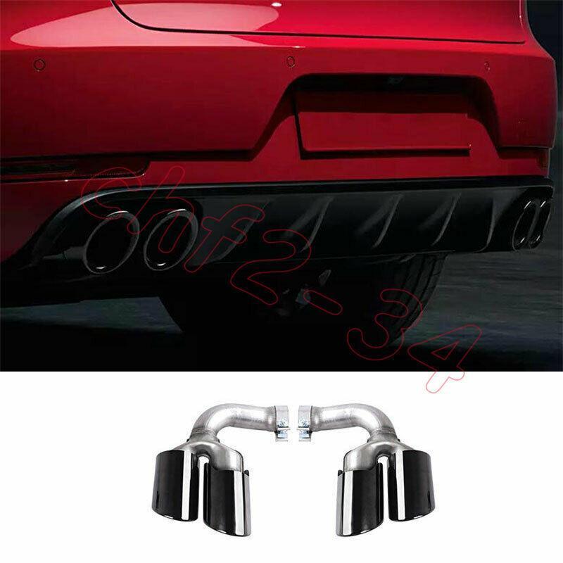 for Porsche for Cayenne Bright Black Rear Exhaust Muffler Tip Tail Pipe 2018-2022