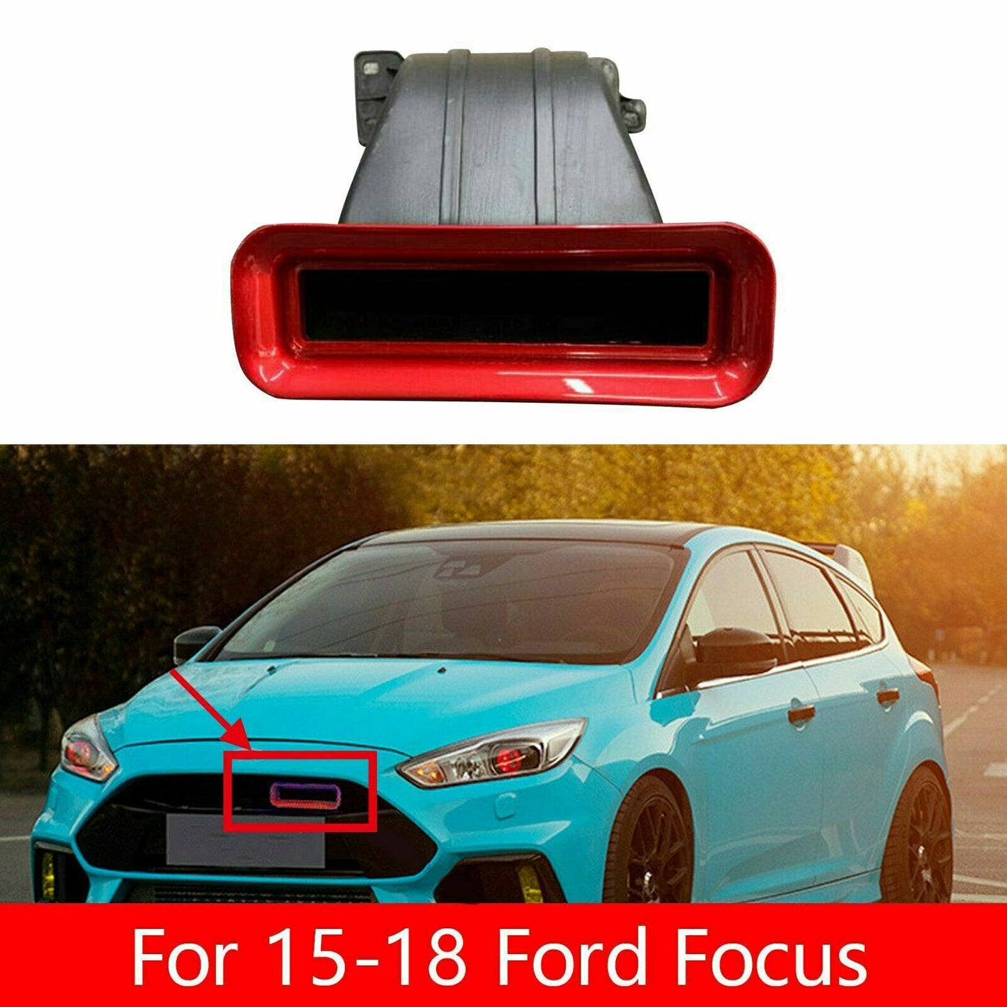 For 15-18  for ford  Focus MK3.5 Hatchback Sedan Turbo Air Intake Mouth Nuts Red Lip Q