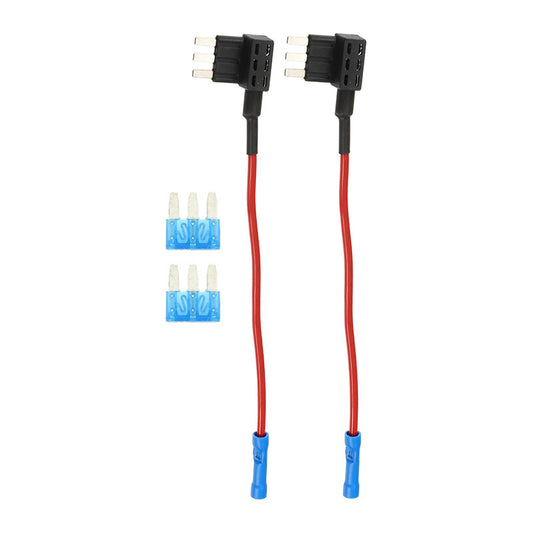 2pcs Car Fuse Tap Add a Circuit Adapter with 2pcs 15A Micro3 ATL Blade Type Fuse