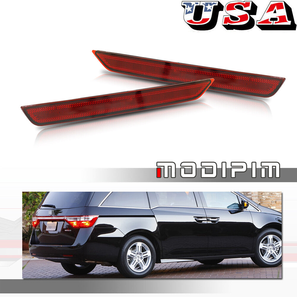 The red reflector component is suitable for the rear bumper brake lights of the 2011-2017 for Honda Odyssey- v