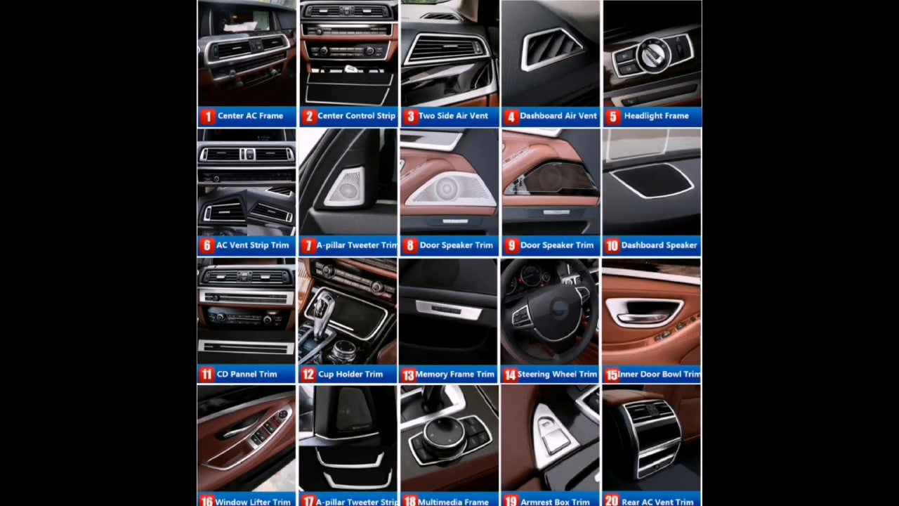4x Stainless for BMW 5 7 Series F10 F07 F01 Car Exterior Door Handle Cover Trims