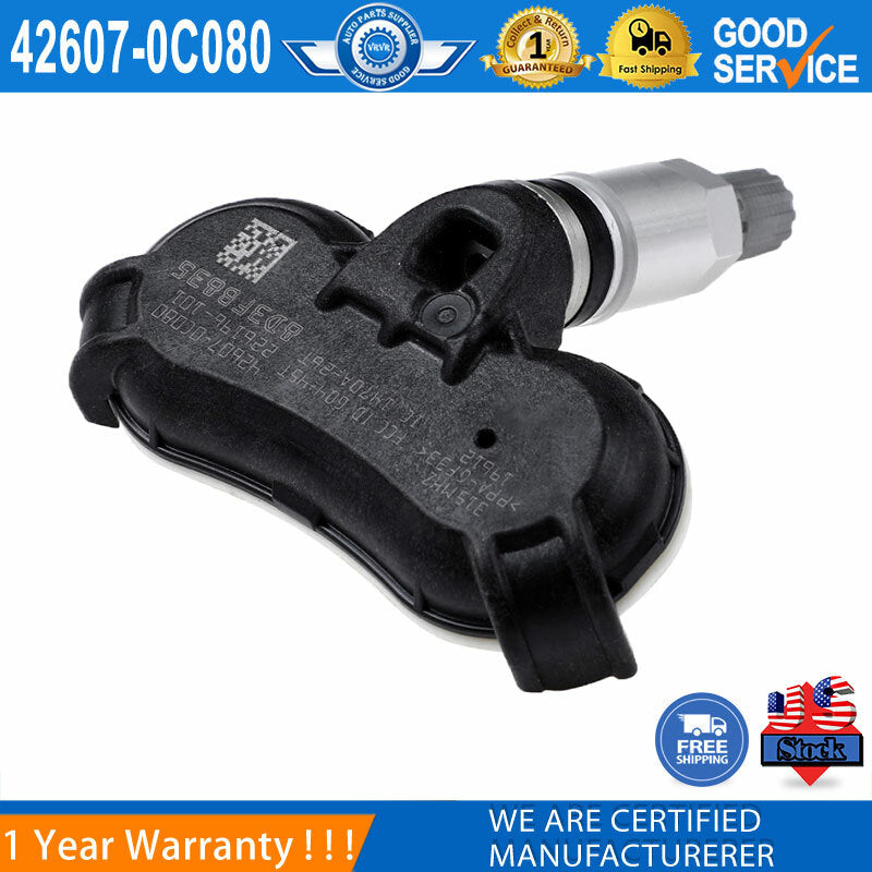 4-piece TPMS tire pressure sensor set 42607-0C080, compatible with 2006-2017 for Toyota Tendera 315MHz.