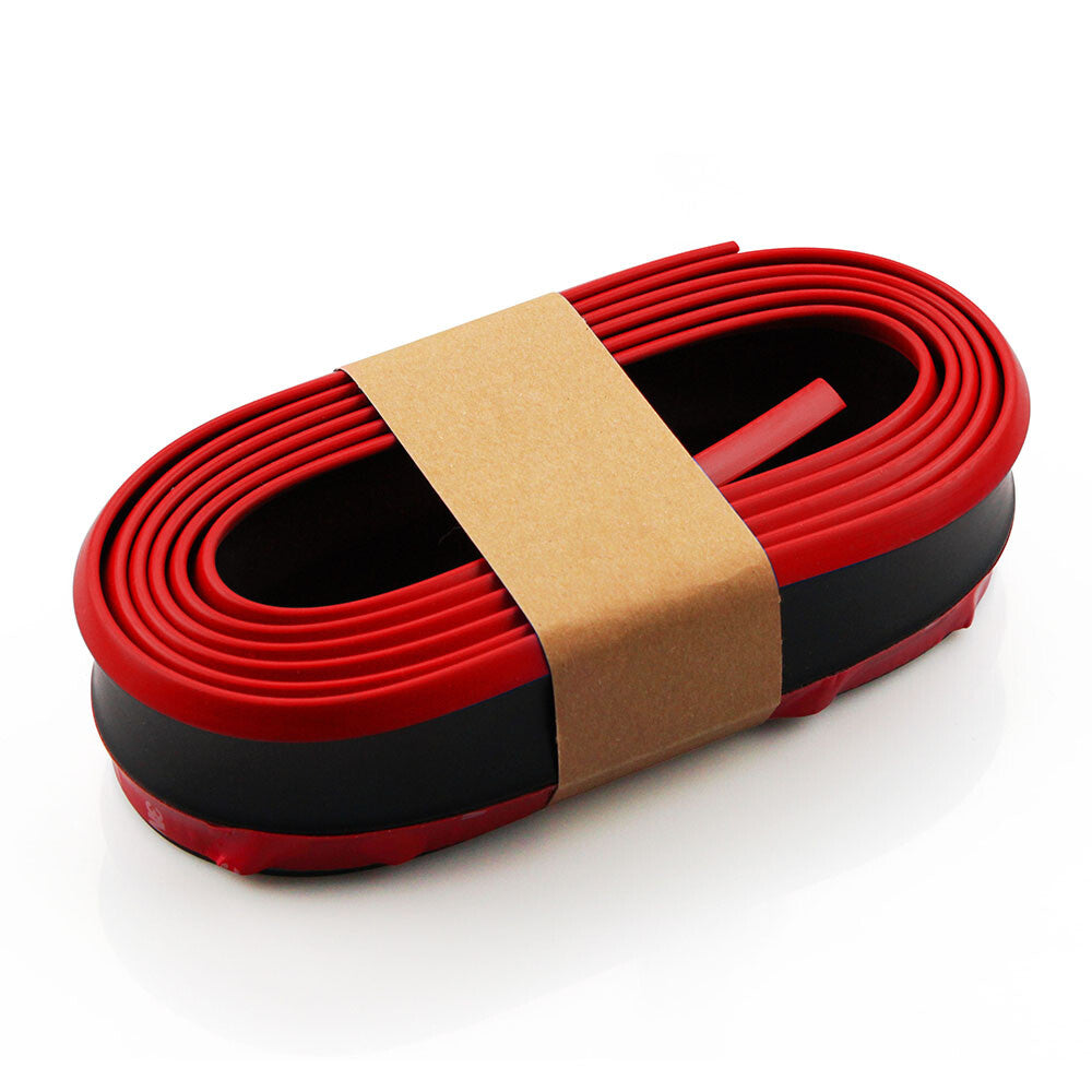 Red Black Front Bumper Lip Splitter Chin Spoiler Body Kit Trim Universal Q
