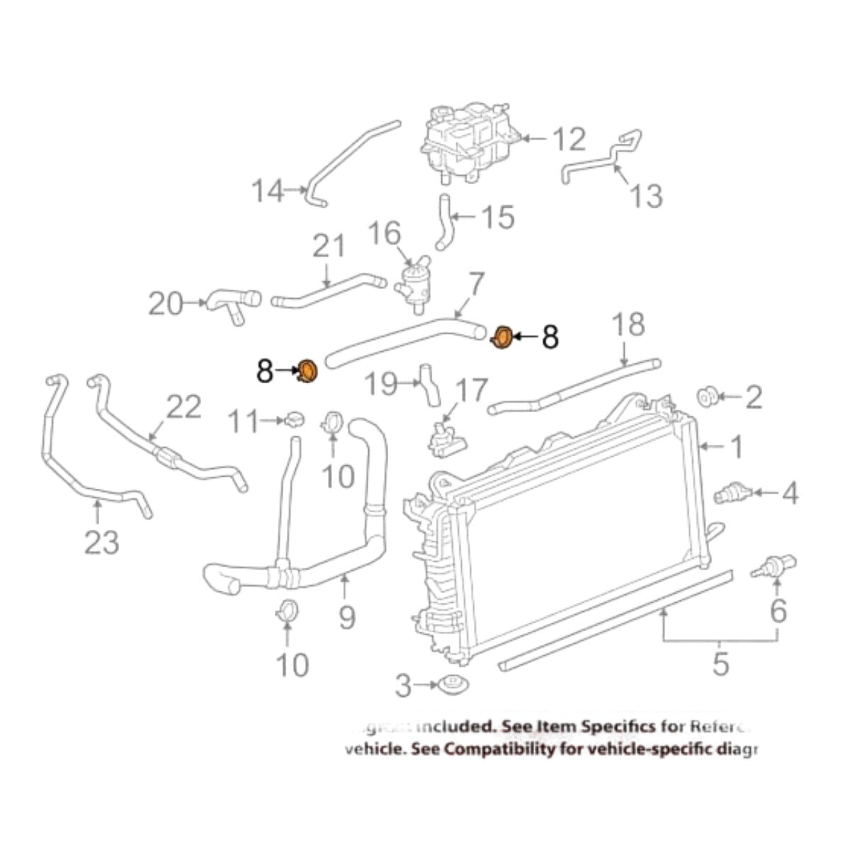 2  Radiator hose clamps 11548236 for Regal Verano Lacrosse Enclave Terrain HHR