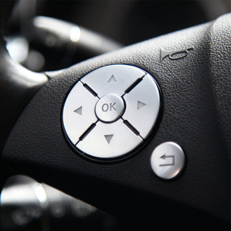 Chrome steering wheel button trim cover for CES-Class W204 W212- n