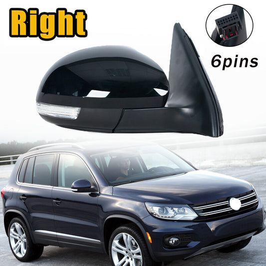 1PC Right 6Pins Black Wing Door Side Mirror Assembly for VW for Tiguan 2009-2016