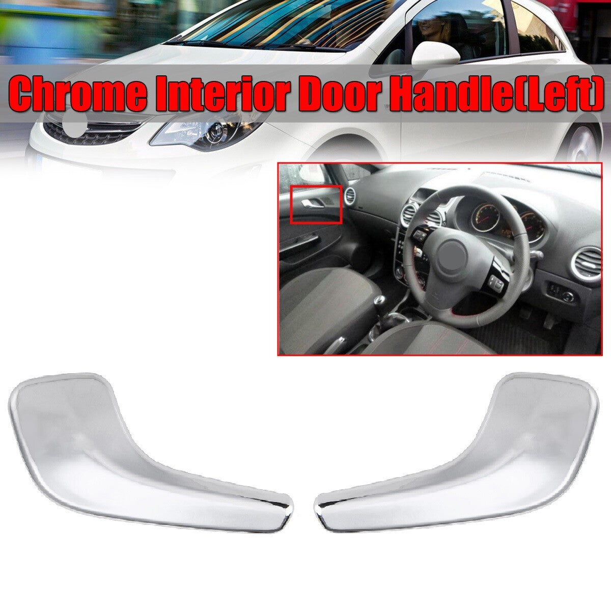 for Vauxhall for CORSA D INTERIOR DOOR HANDLE RIGHT + LEFT 13297814 / 13297813 New