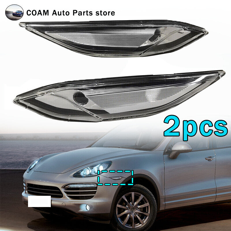 2-Pack Transparent Indicator Light Side Marker Lights for Porsche for Cayenne 2011-2014
