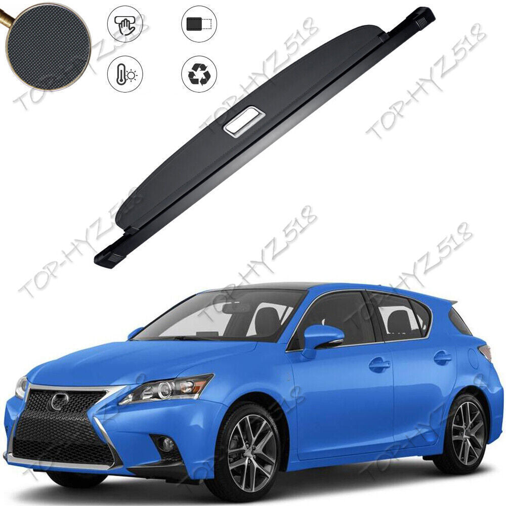 Black Rear Trunk Cargo Luggage Shade Cover Canvas For 2011-2020 for Lexus CT 200h n
