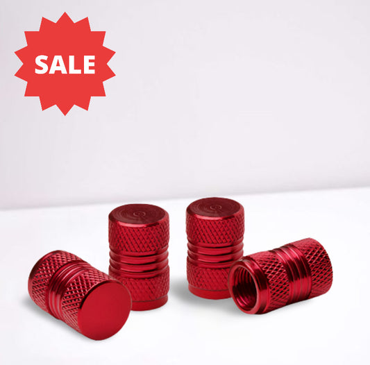 4-Piece Red Car Tire Valve Cover Stem Cover Air Valve Dust Cover for Jaguar