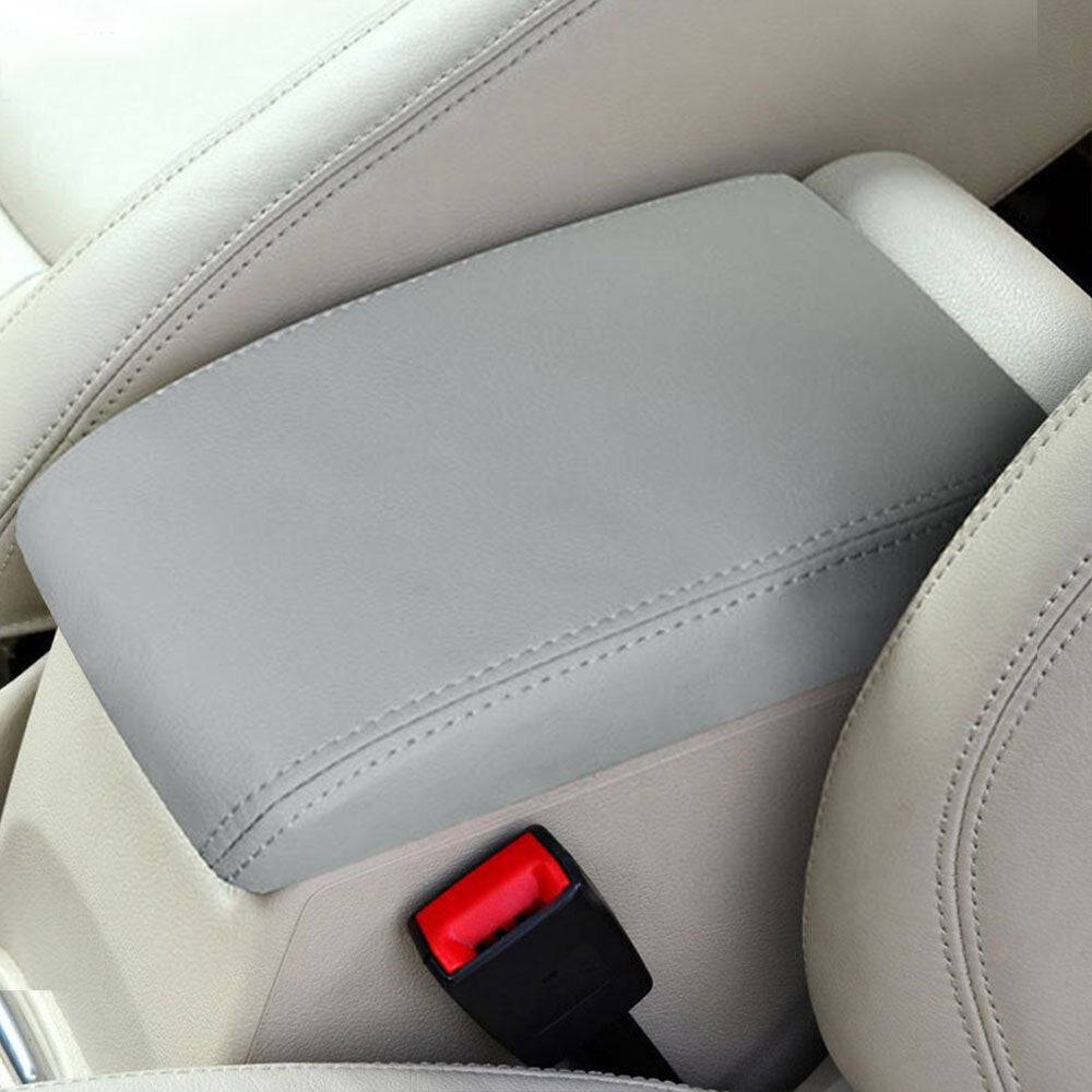 Leather gray center console armrest box protective cover suitable for Tiguan MK1 10-16. n