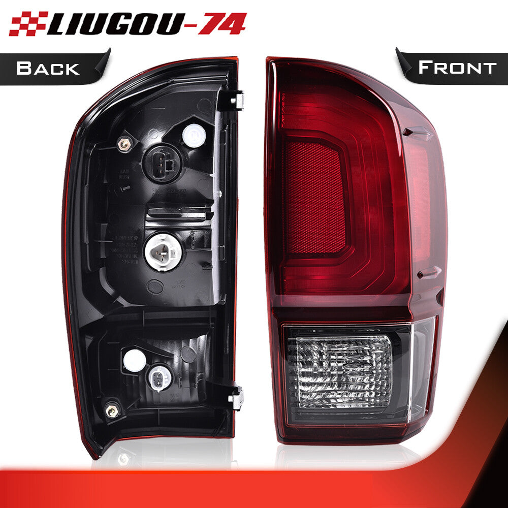 A pair of red taillights and brake lights suitable for the 2016-2022 Tacoma TRD style- v