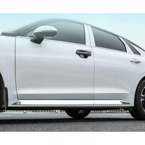2021-2023 for Kia K5 Chrome Door Body Side Molding Skirt Guard Cover Trim Silver