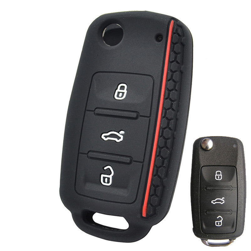 for VW POLO / for Bora Beetle for Tiguan for Passat for Golf Silicone Key Case Remote Fob Cover