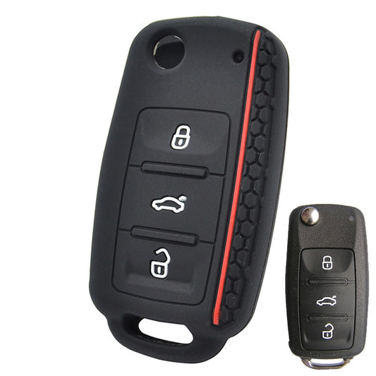 for VW POLO / for Bora Beetle for Tiguan for Passat for Golf Silicone Key Case Remote Fob Cover