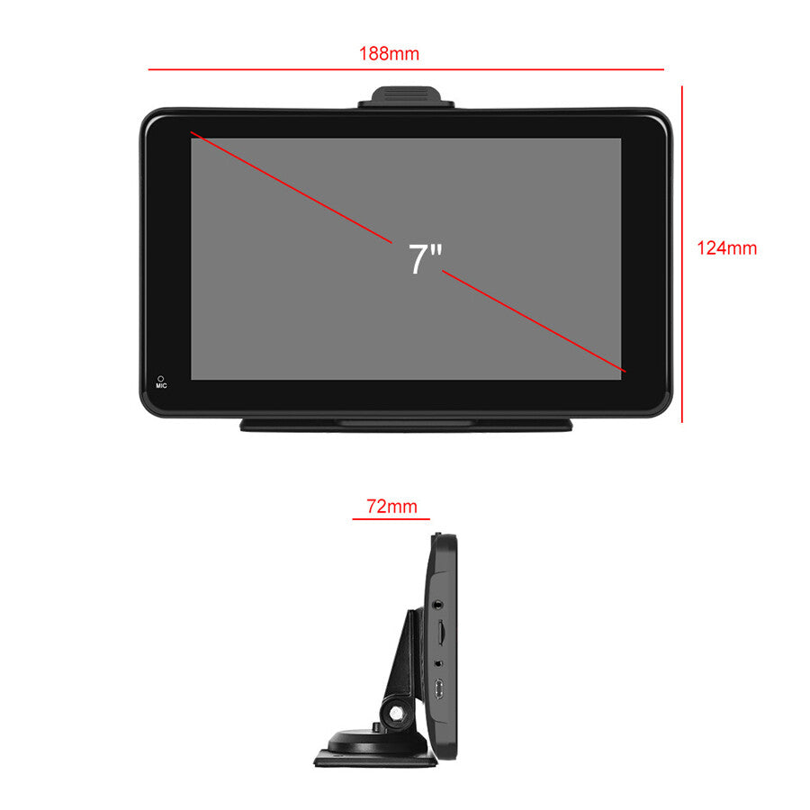 7-inch CarPlay for smart screen player, voice control FM transmitter, BT mirror link - n
