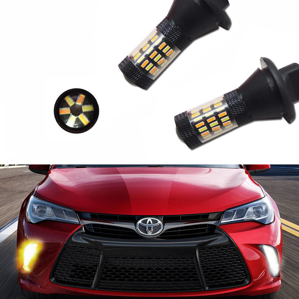 2-piece front turn signal light switch DRL LED bulb suitable for 2015 for Camry - v