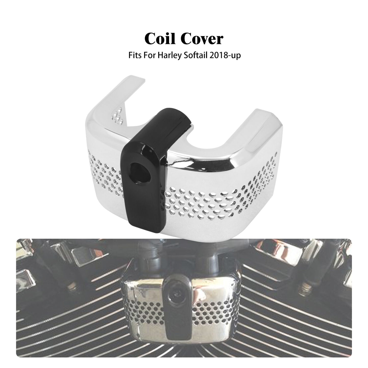 Chrome ABS Ignition Coil Cover for Harley Softail Breakout Street Fat Bob 18-24 Q