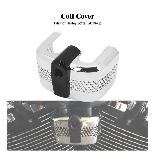Chrome ABS Ignition Coil Cover for Harley Softail Breakout Street Fat Bob 18-24 Q