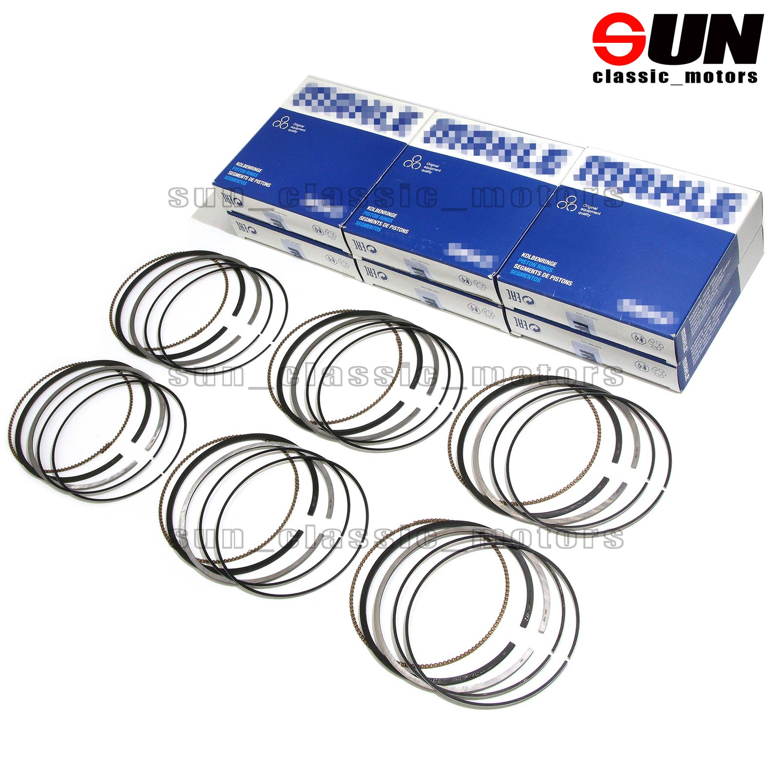 6-piece set of STD piston rings suitable for Cayenne , for Audi Q7, for Passat , CC, R36, 3.6 VR6, FSI, BWS-
