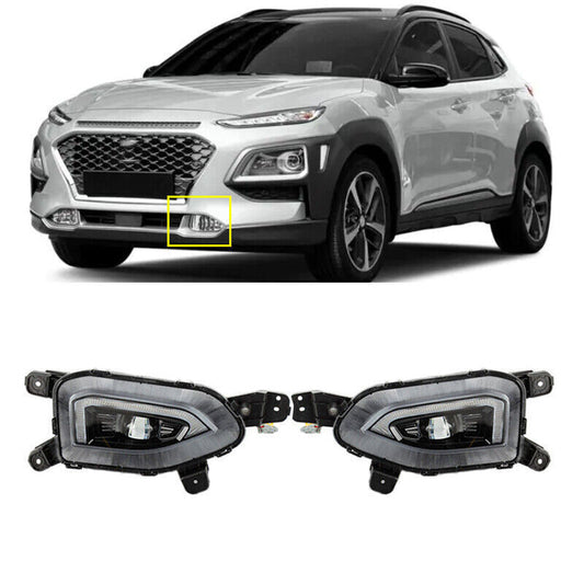 Fit for Hyundai Kona 2019-2020 Pair Daytime Running Light Turn Signal Lamp 2PCS Q