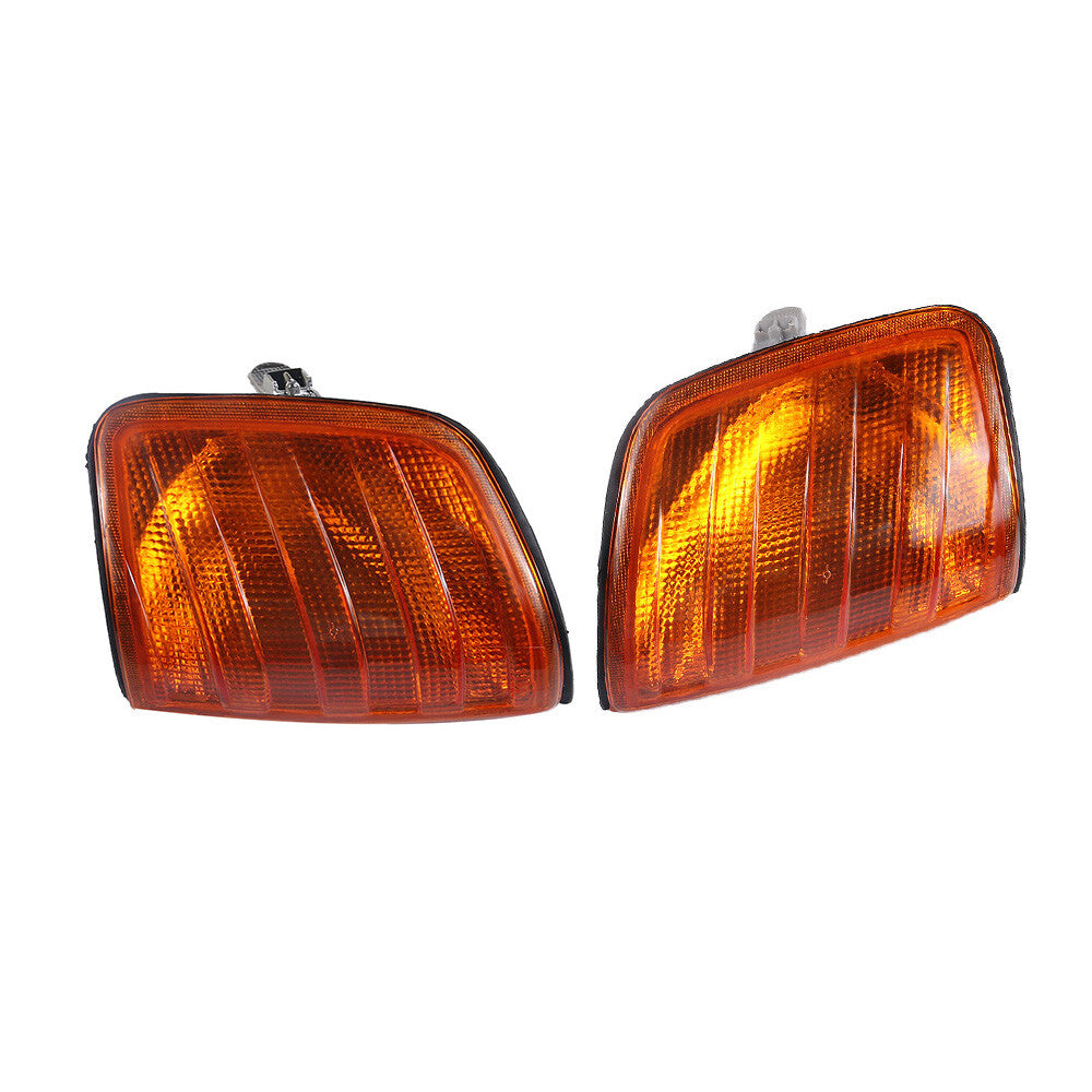 Pair Left+Right Amber Lens Corner Lamp Turn Signal Light for Mercedes W124 E420 Q