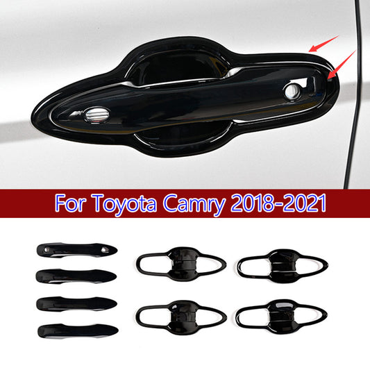 for Toyota for Camry 2018-21 ABS Gloss Black Outer Door Side Handle Bowl Cover Trim