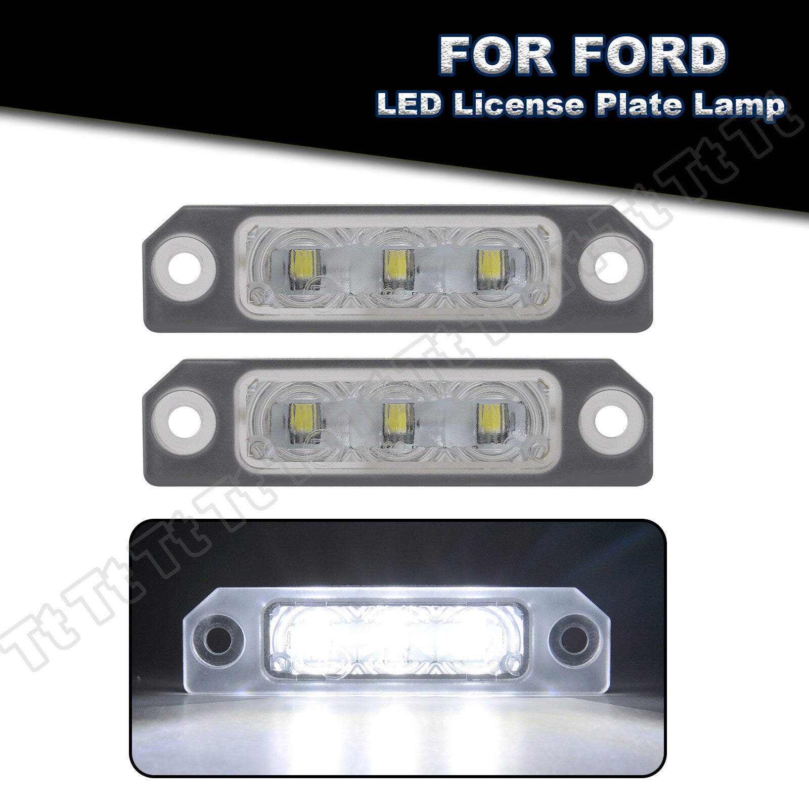 White LED License Plate Light Label Light for for Mustang Fusion Focus Flex Taurus- v